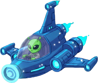 Spaceship traveling to join a watch party